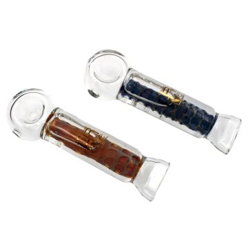 3 IN KRAVE W/HONEYCOMB FREEZABLE GLASS HAND PIPE