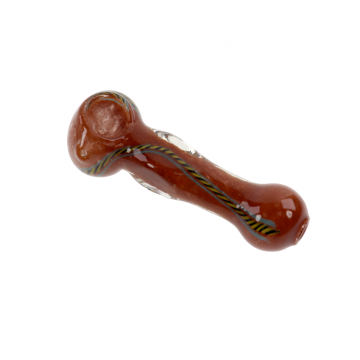 4.5 IN TWISTED SHAPE FRITTED INSIDE GLASS HAND PIPE 3CT/PK