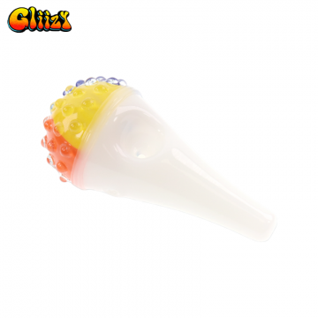 4 IN GLIIZY ICE CREAM CONE MIX COLOR GLASS HAND PIPE