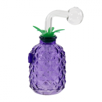 5 IN PINEAPPLE W/LEAF SHAPE GLASS BUBBLER PIPE