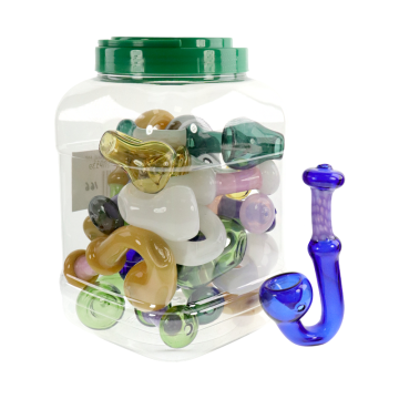 5 IN DESIGNED GLASS HAND PIPE