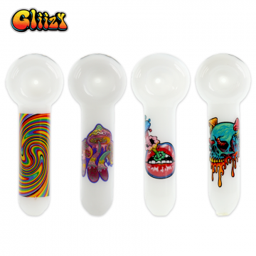 5 IN GLIIZY WHITE TUBE GLASS HAND PIPE