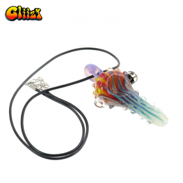 3.5 IN GLIIZY DOTTED COLORED GLASS HAND PIPE