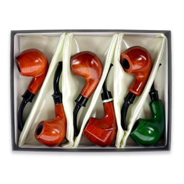 5.5 IN DESIGNED WOODEN HAND PIPE 6CT/ASSORTED DISPLAY