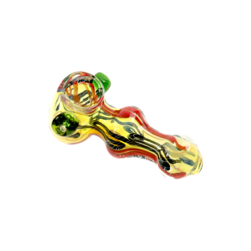 3.5 IN DESIGNED GLASS HAND PIPE 1CT