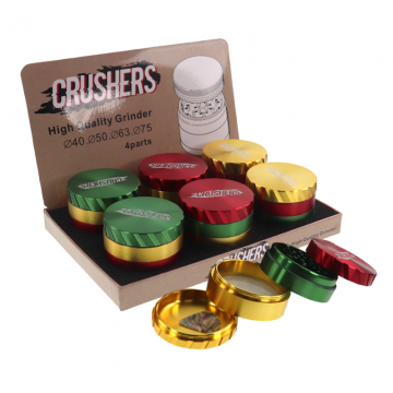 CRUSHERS 4-PIECE 63MM MAGNETIC TOP METAL HERB GRINDER 6CT/DISPLAY