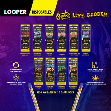 LOOPER LIVE BADDER THC-A DISPOSABLE VAPE 3GM/1PK