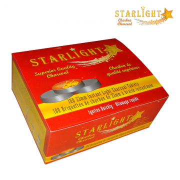 STARLIGHT INSTANT LIGHT CHARCOAL 33MM/10CT/10 ROLL /BOX