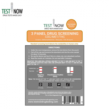 TEST NOW DRUG TESTING KIT - PANEL 3 (25CT / PK)